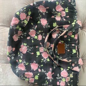 PINK floral weekend bag